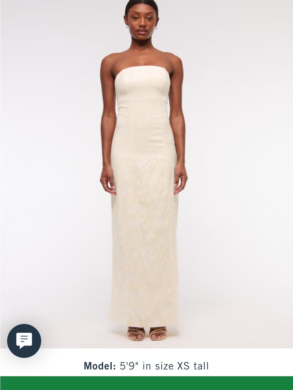 American Eagle Cream Ivory Floor-Length Floral Strapless Evening Gown- NWT
